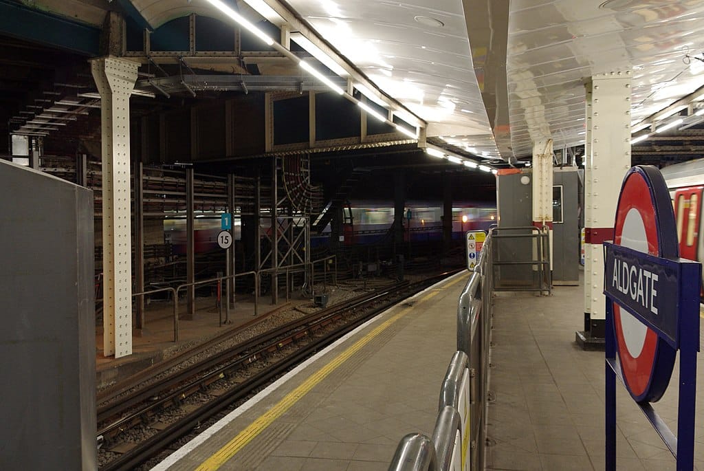 View of track from Aldgate Station