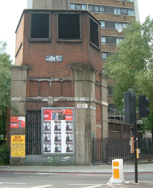 Original City Road Station Building in red brick.